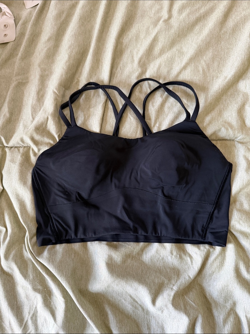 lululemon athletica Black Strappy Longline Sports Bra